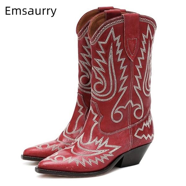 vintage sewing genuine leather winter boots women pointed toe patchwork square heel slip-on western boots woman, Black
vintage sewing genuine leather winter boots women pointed toe patchwork square heel slip-on western boots woman, Black