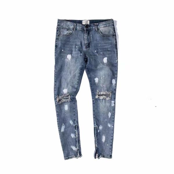 men's jeans ripped knee holes vintage blue denim zippered leg opening slim fit spray paint biker
men's jeans ripped knee holes vintage blue denim zippered leg opening slim fit spray paint biker