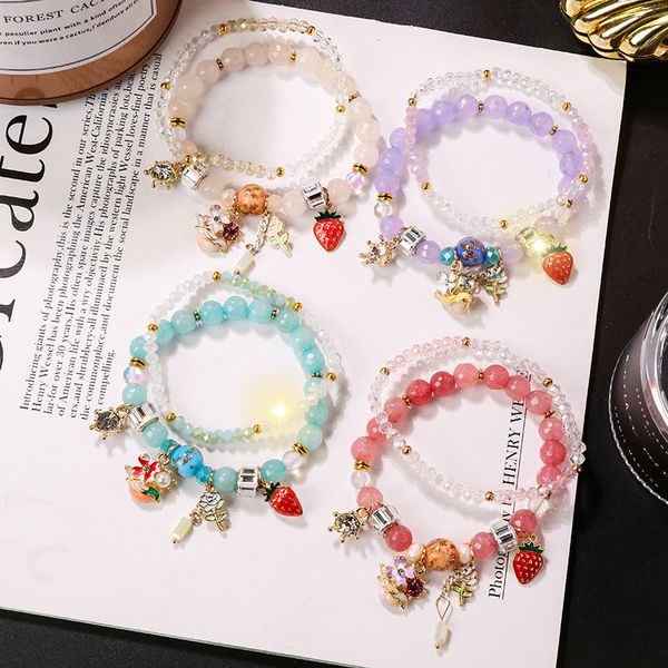 fashion new girl heart fresh strawberry flower beaded crystal bracelet female student gift bracelet sale, Golden;silver
fashion new girl heart fresh strawberry flower beaded crystal bracelet female student gift bracelet sale, Golden;silver