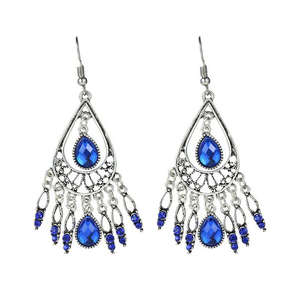 bohemian crystal drop earrings retro boho long tassle ethnic elegant jewelry rhinestone accessories pendant, Silver
bohemian crystal drop earrings retro boho long tassle ethnic elegant jewelry rhinestone accessories pendant, Silver