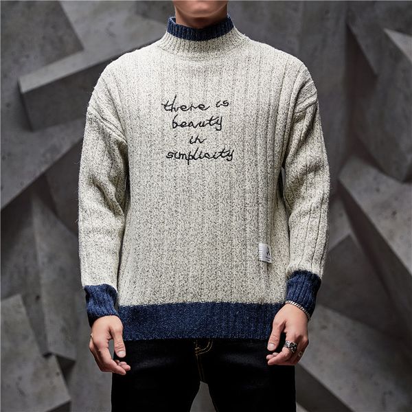 men's sweaters pullover men pull homme -3xl casual sweater turtleneck letter printed winter autumn patchwork jumper, White;black
men's sweaters pullover men pull homme -3xl casual sweater turtleneck letter printed winter autumn patchwork jumper, White;black