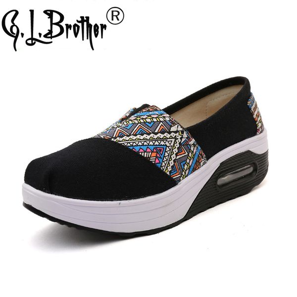 g.l.brother zapatillas enfermera chaussure compense femme ete slip on shoes manoletinas mujer, Black