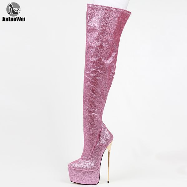 22cm 8 inch womens ladies pink glitter thigh high fetish platform stiletto heel full zip boots size 36-46, Black
22cm 8 inch womens ladies pink glitter thigh high fetish platform stiletto heel full zip boots size 36-46, Black
