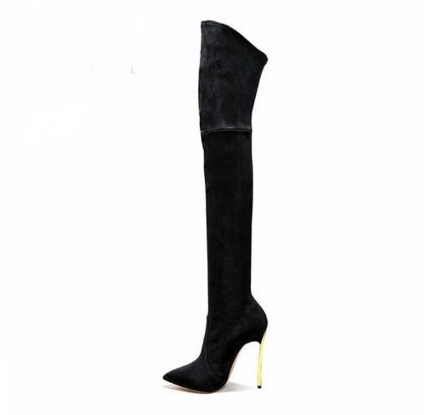 women black suede over the knee boots pointed toe metal heels long boots high-heeled stretch slim thigh high size 43
women black suede over the knee boots pointed toe metal heels long boots high-heeled stretch slim thigh high size 43