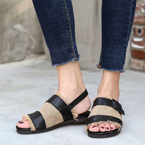 sandals vallu summer 2021 linen leather can wear two products chic personality, Black
sandals vallu summer 2021 linen leather can wear two products chic personality, Black