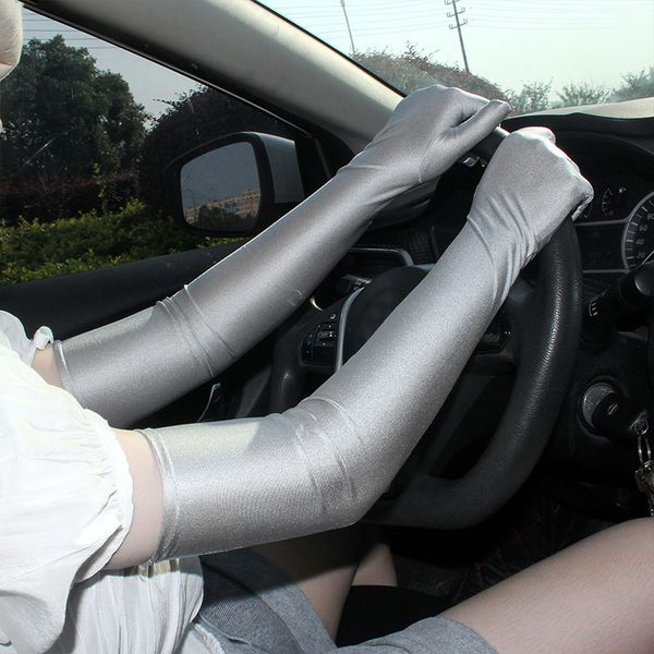 female long satin gloves opera evening party prom glove durable washable high elasticity sun protection cycling driving gloves, Blue;gray
female long satin gloves opera evening party prom glove durable washable high elasticity sun protection cycling driving gloves, Blue;gray