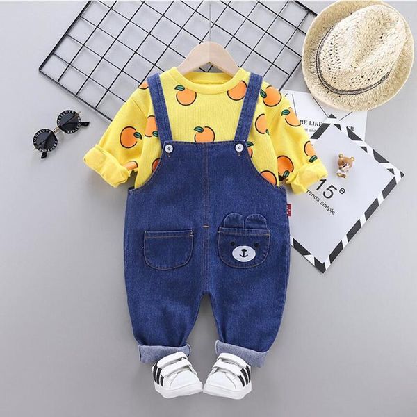 spring baby girls cotton orange t-shirt+ straps jeans 2pcs kids suit for 0-3 yrs children clothes kg-229, White
spring baby girls cotton orange t-shirt+ straps jeans 2pcs kids suit for 0-3 yrs children clothes kg-229, White