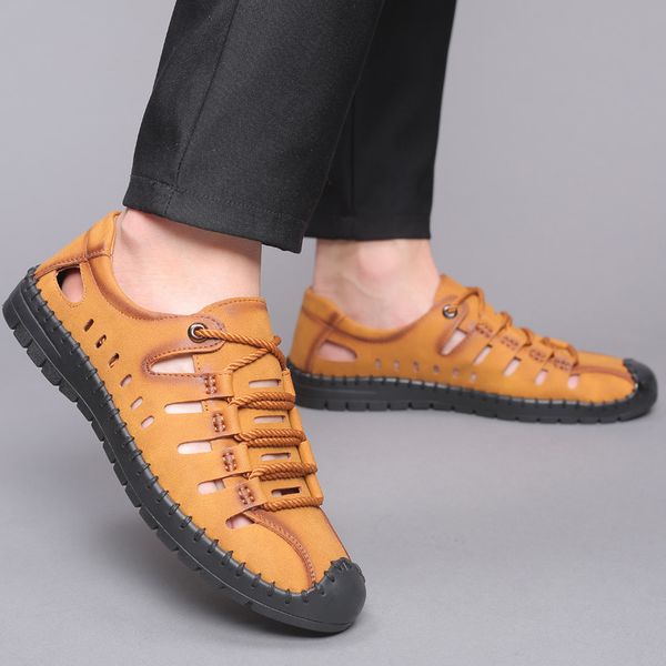 Summer new sandals men's outdoor casual shoes breathable hollow leather shoes men's soft bottomed fashionable hole shoes
Summer new sandals men's outdoor casual shoes breathable hollow leather shoes men's soft bottomed fashionable hole shoes