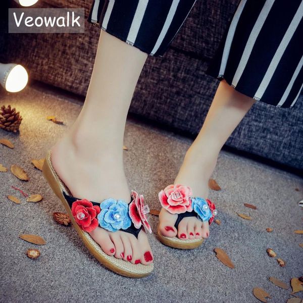 veowalk новый летний женский башмачок стерео вышивка большой цветок пляжная обувь хлопчатобумажной ткани мягкой подошвой повседневный сандал, Black
veowalk новый летний женский башмачок стерео вышивка большой цветок пляжная обувь хлопчатобумажной ткани мягкой подошвой повседневный сандал, Black