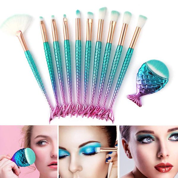 10 / 11pcs mermaid красочный pro макияж кисти set foundation eyeshadow brush tool новый рождественский подарок для подружки
10 / 11pcs mermaid красочный pro макияж кисти set foundation eyeshadow brush tool новый рождественский подарок для подружки