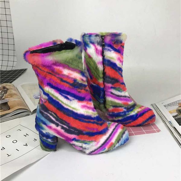 luxury real fur ankle boots chunky high heels women full multi striped fur snow boots ladies winter mixed color, Black
luxury real fur ankle boots chunky high heels women full multi striped fur snow boots ladies winter mixed color, Black
