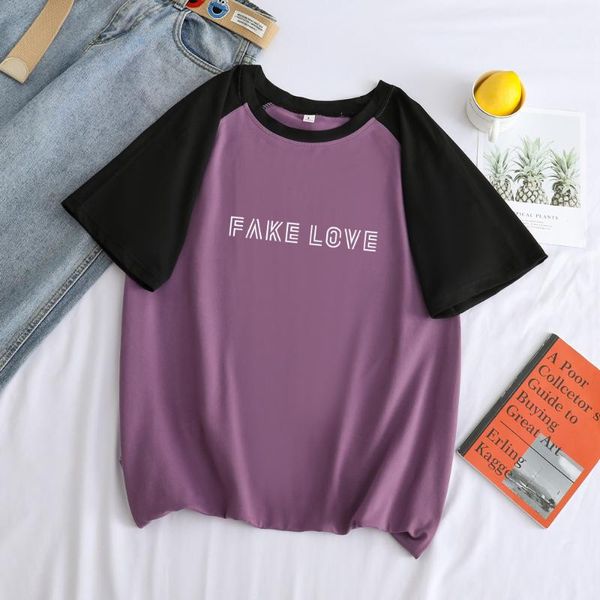 fake love letter print t shirt men summer new korean bangtan boys kpop casual streetwear loose spell color splicing t-shirt, White;black
fake love letter print t shirt men summer new korean bangtan boys kpop casual streetwear loose spell color splicing t-shirt, White;black