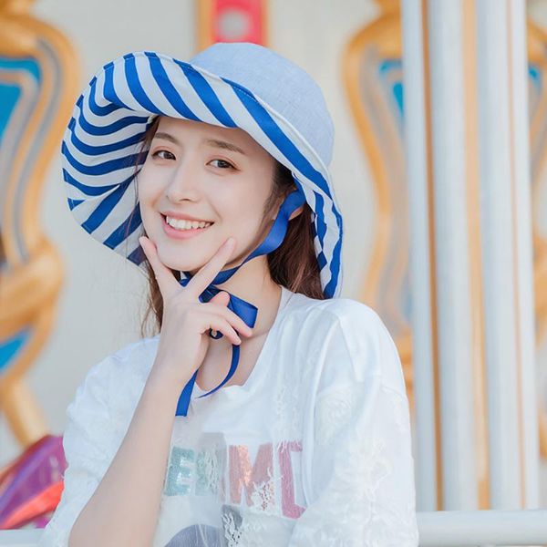 wide brim hats 56-58cm beach sun cap summer lady fisherman hat women casual sunscreen foldable double-sided striped bucket plus, Blue;gray
wide brim hats 56-58cm beach sun cap summer lady fisherman hat women casual sunscreen foldable double-sided striped bucket plus, Blue;gray