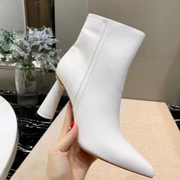 boots genuine leather ankle round high heel pointed toe formal shoes women white black short
boots genuine leather ankle round high heel pointed toe formal shoes women white black short