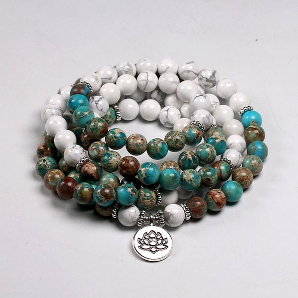 fashion 108 mala bracelets natural howlite stone wrap bracelet for women and men with lotus charm 8mm, Black
fashion 108 mala bracelets natural howlite stone wrap bracelet for women and men with lotus charm 8mm, Black