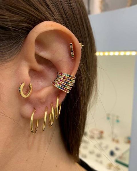 stud 1 piece 100% 925 sterling silver no hole piercing rainbow cz ear cuff bone clip on earring, Golden;silver
stud 1 piece 100% 925 sterling silver no hole piercing rainbow cz ear cuff bone clip on earring, Golden;silver