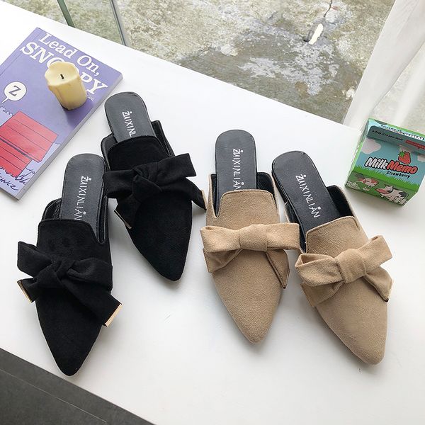 flock slippers casual summer women's shoes butterfly-knot pantofle cover toe loafers slides luxury 2020 soft pointed flat, Black
flock slippers casual summer women's shoes butterfly-knot pantofle cover toe loafers slides luxury 2020 soft pointed flat, Black