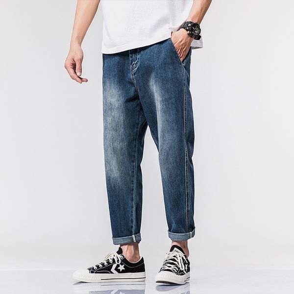large size 9-point jeans men's fashion brand youth loose straight harlan 9-point pants solid color loose jeans, Blue
large size 9-point jeans men's fashion brand youth loose straight harlan 9-point pants solid color loose jeans, Blue