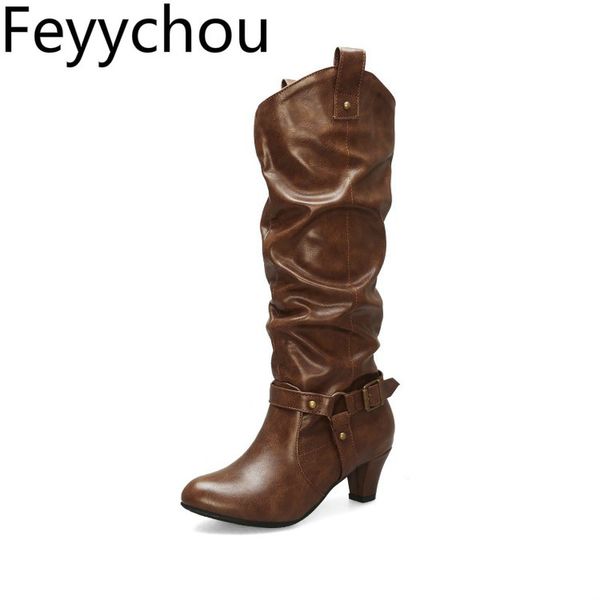boots women's autumn winter high heel round toe slip on knee motorcycle shoes pu 2021 fashion black big size 34-43
boots women's autumn winter high heel round toe slip on knee motorcycle shoes pu 2021 fashion black big size 34-43