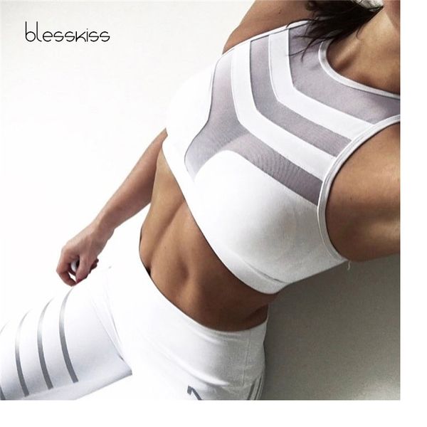 gym clothing blesskiss mesh women's sports bra fitness cropped push up sporting for ladies running tank active wear, White;black
gym clothing blesskiss mesh women's sports bra fitness cropped push up sporting for ladies running tank active wear, White;black