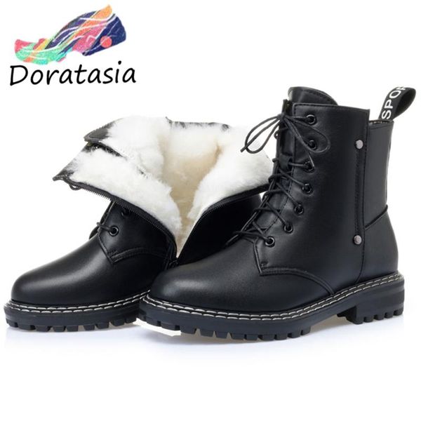 doratasia women short plush winter shoes casual daily boots women fashion genuine leather rivet low heel sewing boots, Black
doratasia women short plush winter shoes casual daily boots women fashion genuine leather rivet low heel sewing boots, Black