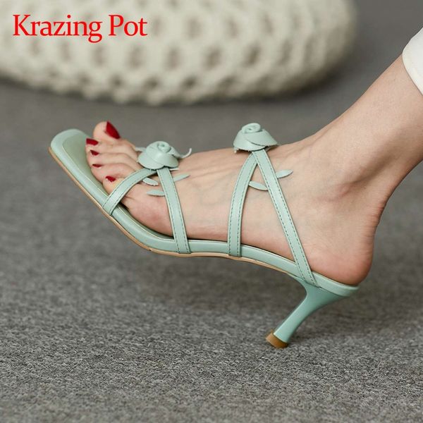 krazing pot new gladiator full grain leather appliques flowers square toe thin high heel summer shoes slip on sandals women l13, Black
krazing pot new gladiator full grain leather appliques flowers square toe thin high heel summer shoes slip on sandals women l13, Black