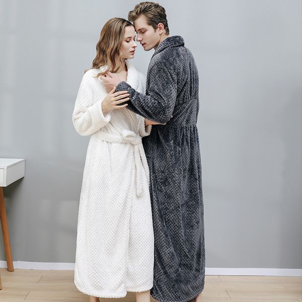 men women wintyer bathrobe comfortable long kimono bath robe couple home pajamas coral fleece v-neck sleepwear, Black;red
men women wintyer bathrobe comfortable long kimono bath robe couple home pajamas coral fleece v-neck sleepwear, Black;red