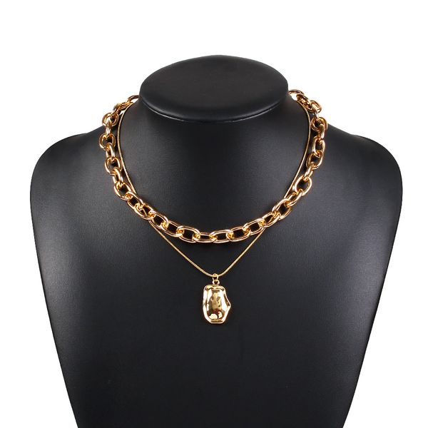 fashion punk style double layer alloy pendant creative chain hip hop necklace women fashion gift jewelry pendant necklaces, Silver
fashion punk style double layer alloy pendant creative chain hip hop necklace women fashion gift jewelry pendant necklaces, Silver
