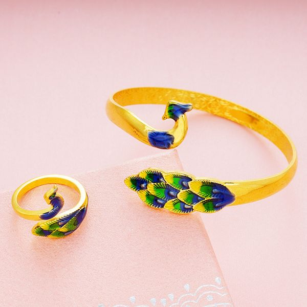 farlena hand painted peacock bracelet ring set for women wedding jewelry accessories fashion gold color bridal bangles dubai, Black
farlena hand painted peacock bracelet ring set for women wedding jewelry accessories fashion gold color bridal bangles dubai, Black