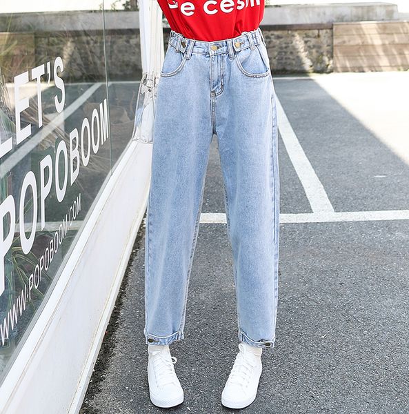 women's jeans 2021 loose cotton for young lady turnip pants haroun straight design women denim with copper buttons, Blue
women's jeans 2021 loose cotton for young lady turnip pants haroun straight design women denim with copper buttons, Blue