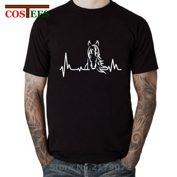 heartbeat of horse t shirts women men o-neck cotton short sleeve casual tshirt simple summer love riding horse male t-shirt