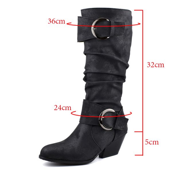 western knee high boots women pu distressed boot female round toe high heels cuban shoes ladies buckle shoes winter woman, Black
western knee high boots women pu distressed boot female round toe high heels cuban shoes ladies buckle shoes winter woman, Black