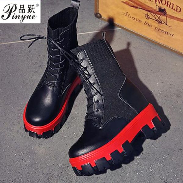 women ankle boots autumn breathable leather high sneakers 10cm heels chunky platform boot winter thick sole casual boot, Black
women ankle boots autumn breathable leather high sneakers 10cm heels chunky platform boot winter thick sole casual boot, Black