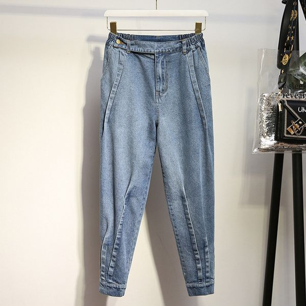 2020 new plus size women's jeans korean was thin trousers retro denim feet pants fashion denim straight jeans for women x23f, Blue
2020 new plus size women's jeans korean was thin trousers retro denim feet pants fashion denim straight jeans for women x23f, Blue