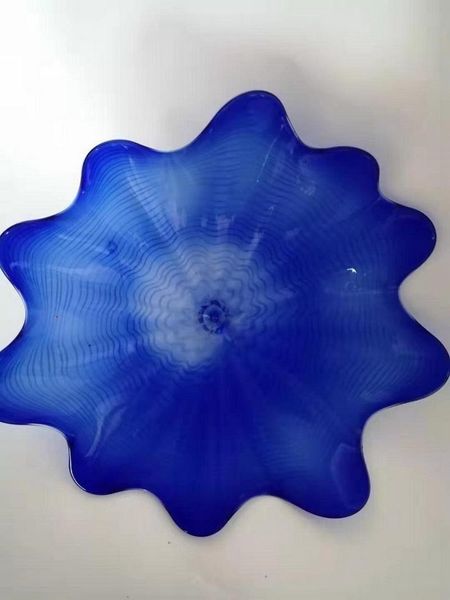 100% Hand Blown Glass Hanging Plates Wall Art Dale Chihuly Style Borosilicate Glass Art