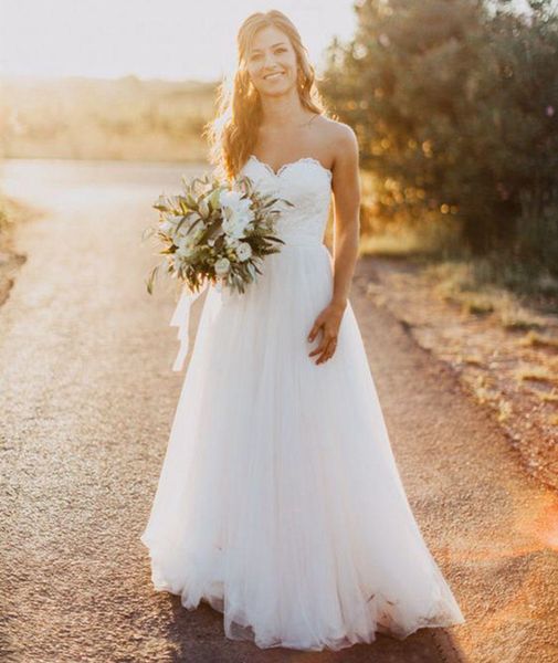 2021 a line wedding dresses long formal garden bridal gowns elegant sweetheart lace appliques tulle vestidos de novia robes mariée, White
2021 a line wedding dresses long formal garden bridal gowns elegant sweetheart lace appliques tulle vestidos de novia robes mariée, White