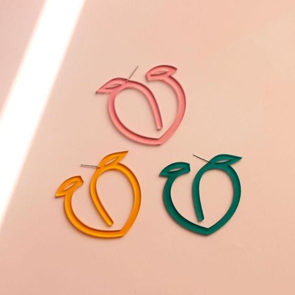 stud sweet hollow pink peach acrylic earrings for women cute juicy fruits summer exaggerated big ear jewelry, Golden;silver
stud sweet hollow pink peach acrylic earrings for women cute juicy fruits summer exaggerated big ear jewelry, Golden;silver