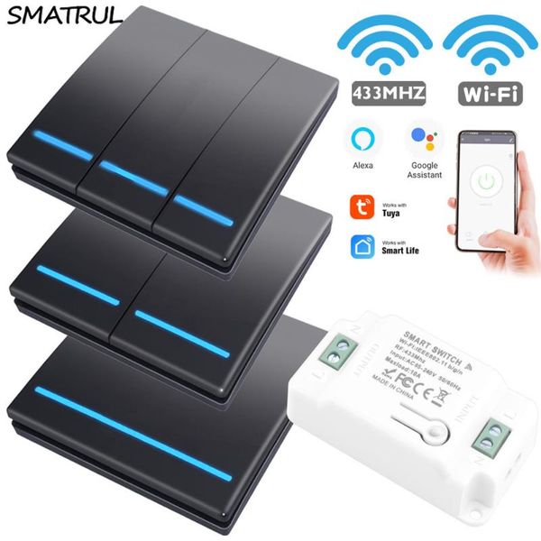 smatrul tuya smart life app wifi 1/2/3 gang push switch light rf 433mhz wall diy relay timer module google home amazon alexa
smatrul tuya smart life app wifi 1/2/3 gang push switch light rf 433mhz wall diy relay timer module google home amazon alexa