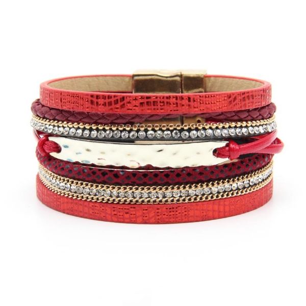 charm bracelets multilayer wrap braid leather for women fashion alloy rope chain magnetic clasp bracelet bangle armband jewelry, Golden;silver
charm bracelets multilayer wrap braid leather for women fashion alloy rope chain magnetic clasp bracelet bangle armband jewelry, Golden;silver