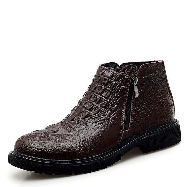leather business men's boots autumn winter warm fur snow boots crocodile pattern men ankle men's shoes 38-46, Black
leather business men's boots autumn winter warm fur snow boots crocodile pattern men ankle men's shoes 38-46, Black