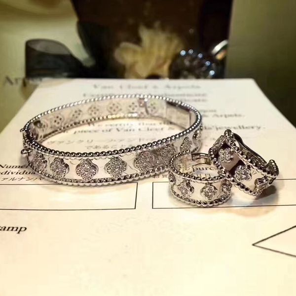 s925 pure silver punk bangle with all diamonds flower design women bangle earring ring set jewelry gift fre shipping ps7231, Black
s925 pure silver punk bangle with all diamonds flower design women bangle earring ring set jewelry gift fre shipping ps7231, Black