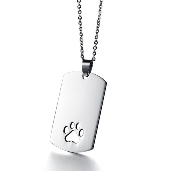 stainless steel men's dog tag pet pendant necklace tag cat dog jewelry gift women men jewellery, Silver 
stainless steel men's dog tag pet pendant necklace tag cat dog jewelry gift women men jewellery, Silver