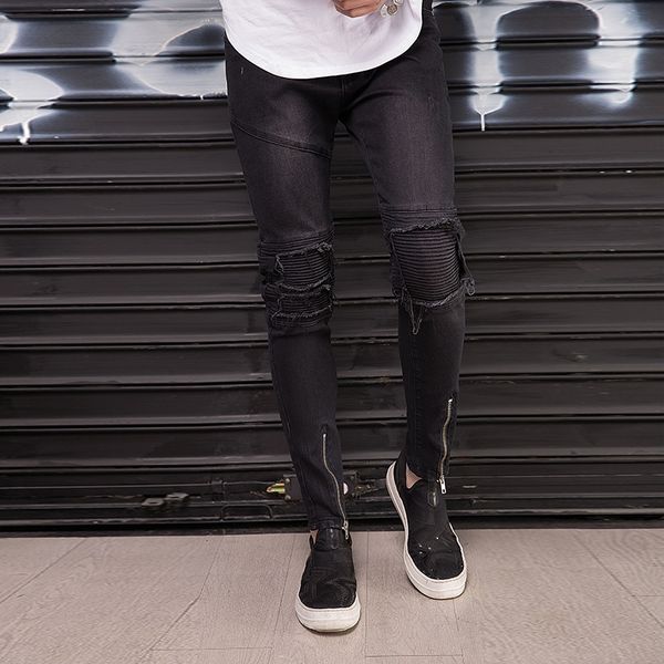 fashion 2020 spring autumn locomotive knee fold pleated skinny jeans men leg zipper cotton biker cargo nightclub street pants, Blue
fashion 2020 spring autumn locomotive knee fold pleated skinny jeans men leg zipper cotton biker cargo nightclub street pants, Blue