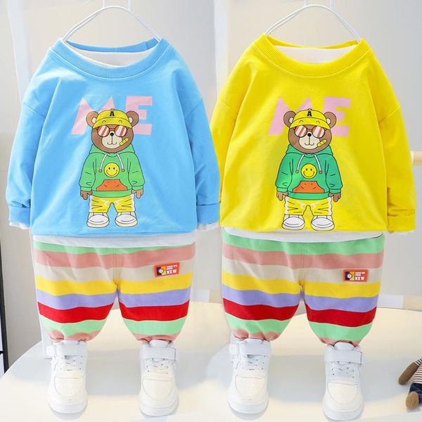 baby boy clothes pure cotton children's suit boy cartoon cute bear print girl baby casual color striped pants two-piece suit, White
baby boy clothes pure cotton children's suit boy cartoon cute bear print girl baby casual color striped pants two-piece suit, White
