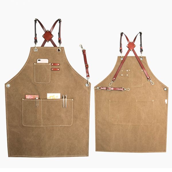 khaki gray canvas apron leather strap barista bartender baker chef waitstaff uniform hairdresser barber florist work wear e28
khaki gray canvas apron leather strap barista bartender baker chef waitstaff uniform hairdresser barber florist work wear e28