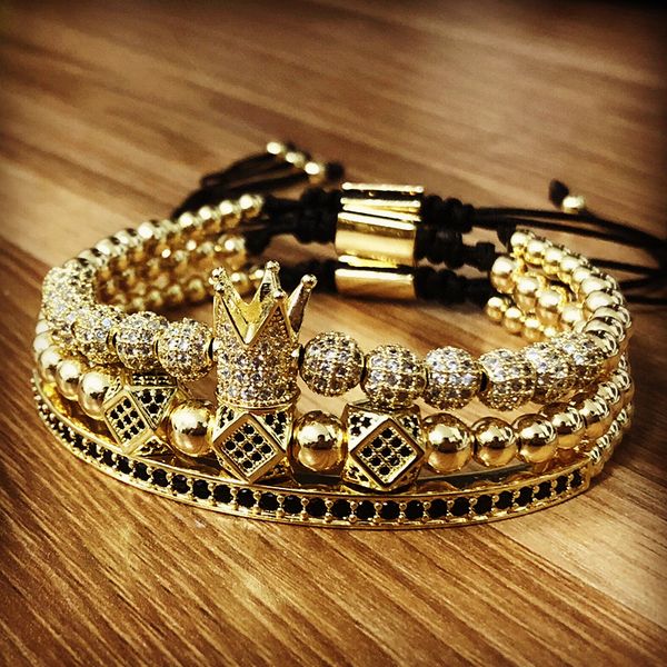 men bracelets 3pcs/set jewelry crown charms macrame beads bracelets braiding man luxury jewelry for women bracelet gift, Golden;silver
men bracelets 3pcs/set jewelry crown charms macrame beads bracelets braiding man luxury jewelry for women bracelet gift, Golden;silver