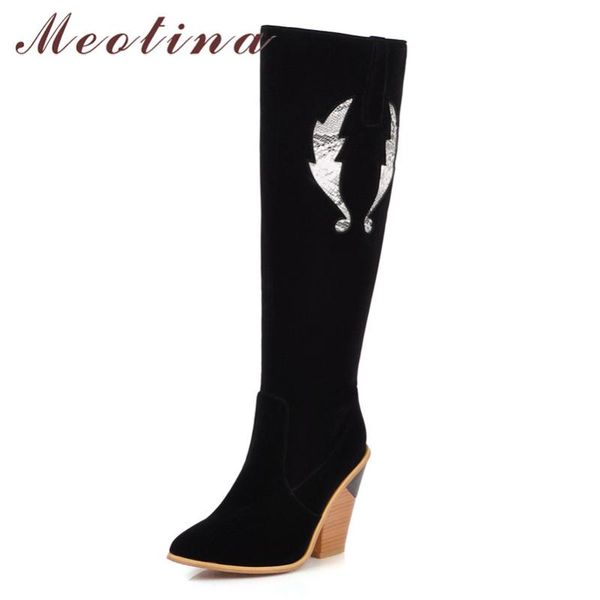 meotina long boots women shoes super high heel knee-high boots pointed toe wedge heels zipper ladies winter black size 46
meotina long boots women shoes super high heel knee-high boots pointed toe wedge heels zipper ladies winter black size 46