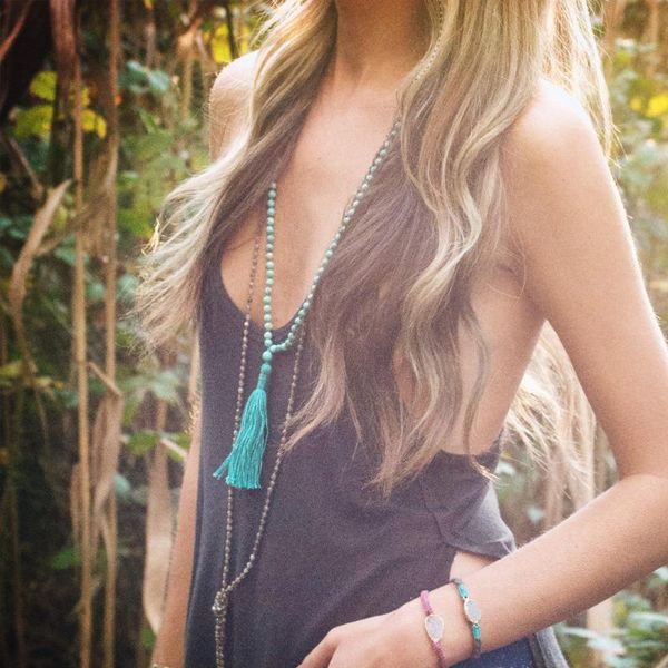 bohemia tassel necklace long handknotted beaded women necklace jewelry, Silver
bohemia tassel necklace long handknotted beaded women necklace jewelry, Silver