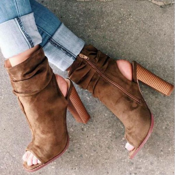 solid flock pleated open toe gladiator sandals boots lady square high heels party casual shoes with tassel women zip ankle boots, Black
solid flock pleated open toe gladiator sandals boots lady square high heels party casual shoes with tassel women zip ankle boots, Black