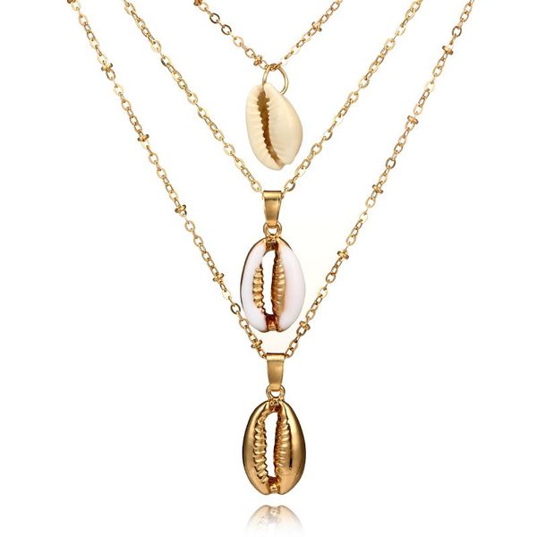 fashion gold shell layered necklace ladies long chain conch summer necklace for women, Silver
fashion gold shell layered necklace ladies long chain conch summer necklace for women, Silver